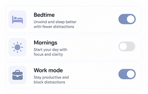 Different modes for different moments (bedtime, mornings, work)